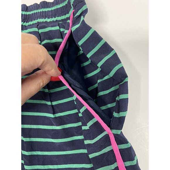Nanette Lepore Striped Mini Skirt~Size 2~Navy/Green/Hot Pink~100% Silk L11 25 - Picture 5 of 9